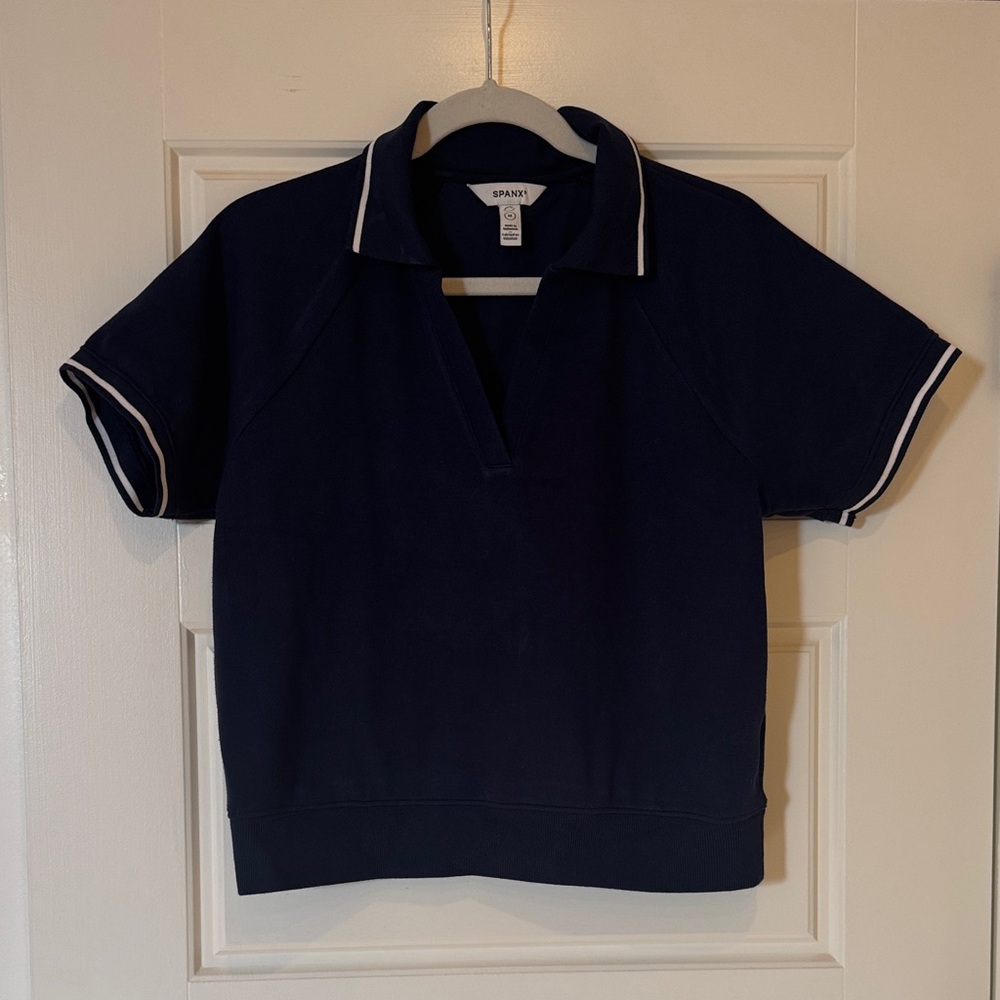 SPANX Navy Shirt with White Trim